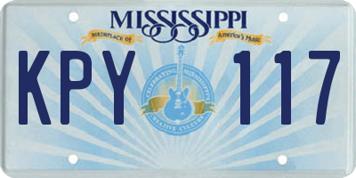 MS license plate KPY117