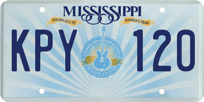 MS license plate KPY120