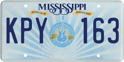 MS license plate KPY163