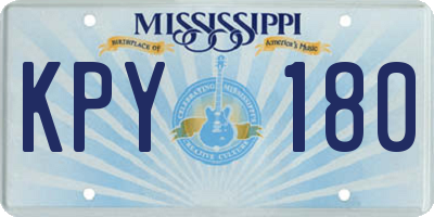 MS license plate KPY180