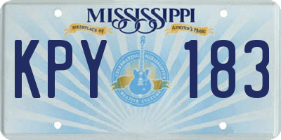 MS license plate KPY183