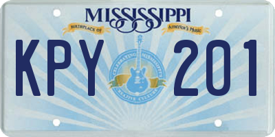MS license plate KPY201