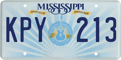 MS license plate KPY213