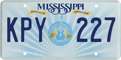 MS license plate KPY227