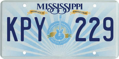MS license plate KPY229