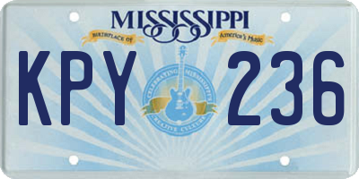 MS license plate KPY236
