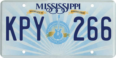 MS license plate KPY266