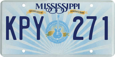 MS license plate KPY271