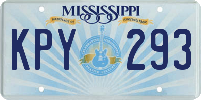 MS license plate KPY293