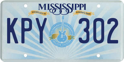 MS license plate KPY302