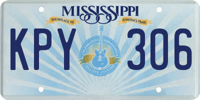 MS license plate KPY306