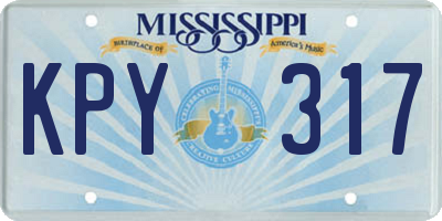 MS license plate KPY317