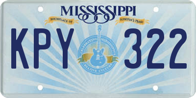 MS license plate KPY322