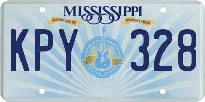 MS license plate KPY328