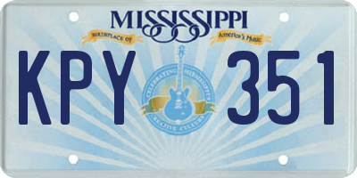 MS license plate KPY351