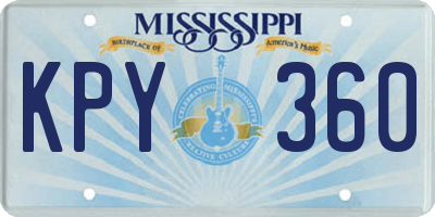 MS license plate KPY360