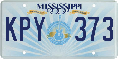 MS license plate KPY373