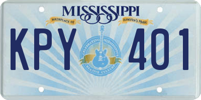 MS license plate KPY401