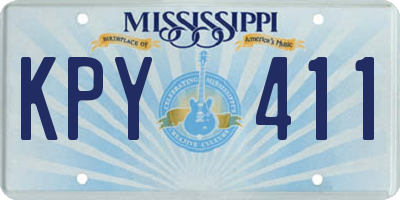 MS license plate KPY411