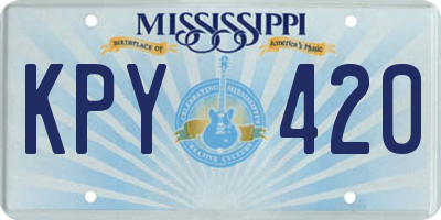 MS license plate KPY420