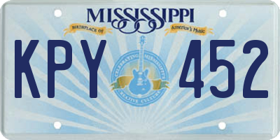 MS license plate KPY452