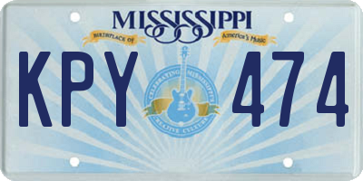MS license plate KPY474