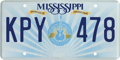 MS license plate KPY478