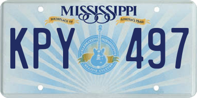 MS license plate KPY497