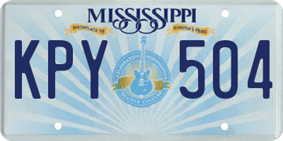 MS license plate KPY504