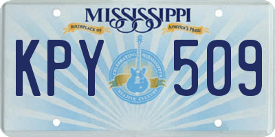 MS license plate KPY509