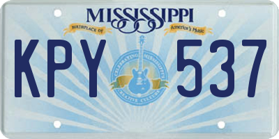 MS license plate KPY537