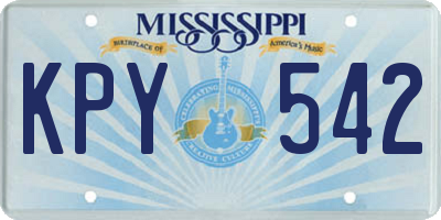 MS license plate KPY542
