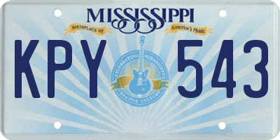 MS license plate KPY543