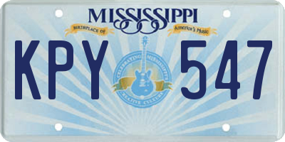MS license plate KPY547