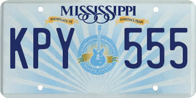 MS license plate KPY555