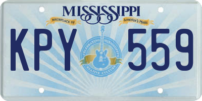MS license plate KPY559