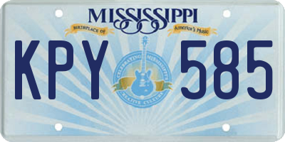 MS license plate KPY585