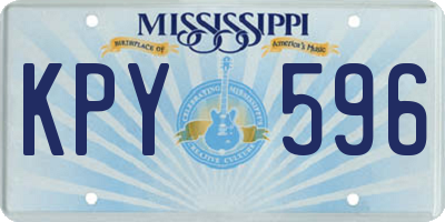 MS license plate KPY596