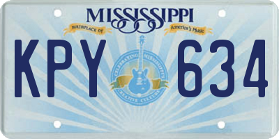 MS license plate KPY634