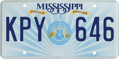 MS license plate KPY646