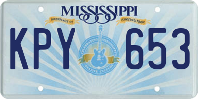 MS license plate KPY653