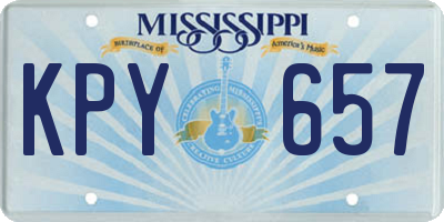 MS license plate KPY657