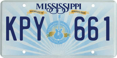 MS license plate KPY661
