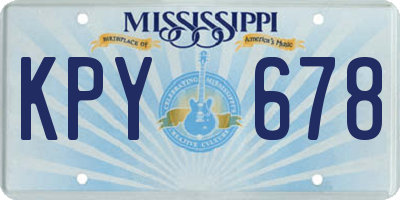 MS license plate KPY678