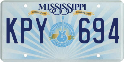 MS license plate KPY694