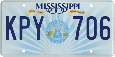 MS license plate KPY706