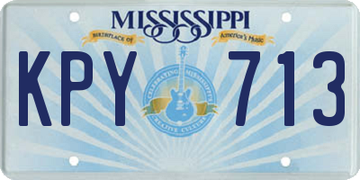 MS license plate KPY713