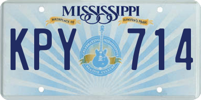 MS license plate KPY714