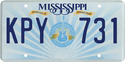 MS license plate KPY731