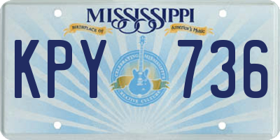 MS license plate KPY736
